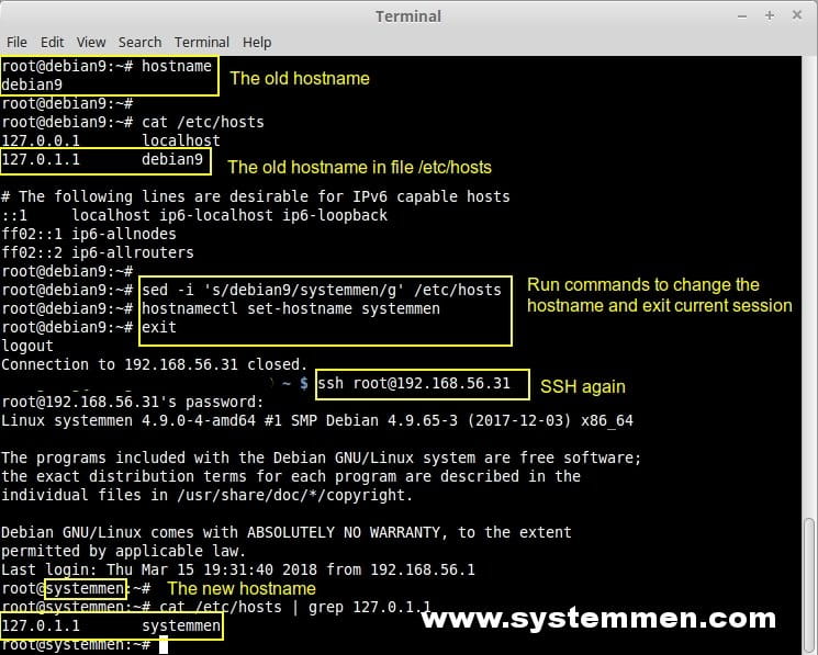 How to change hostname in Debian 9 how-to-change-hostname-in-debian-9-01 How to change hostname in Debian 9