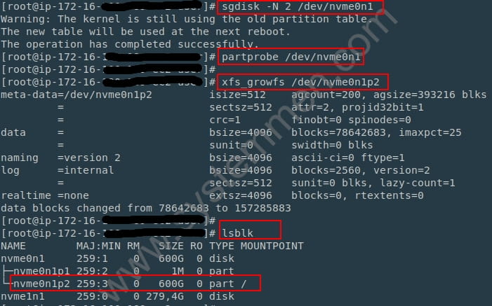 AWS extend GPT root partition on Linux aws-extend-gpt-root-partition-on-linux-03 AWS extend GPT root partition on Linux
